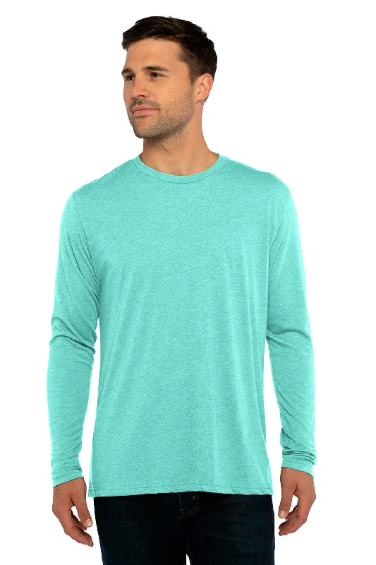 Next Level Mens Jersey Long Sleeve Crewneck T-Shirt - Tahiti Blue