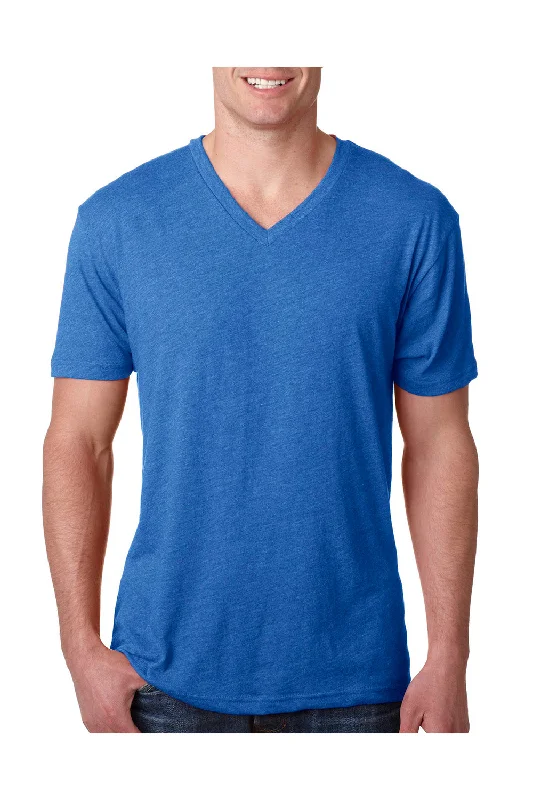 Next Level Mens Jersey Short Sleeve V-Neck T-Shirt - Vintage Royal Blue - Closeout