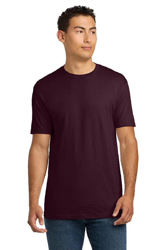 Next Level Mens Fine Jersey Short Sleeve Crewneck T-Shirt - Oxblood