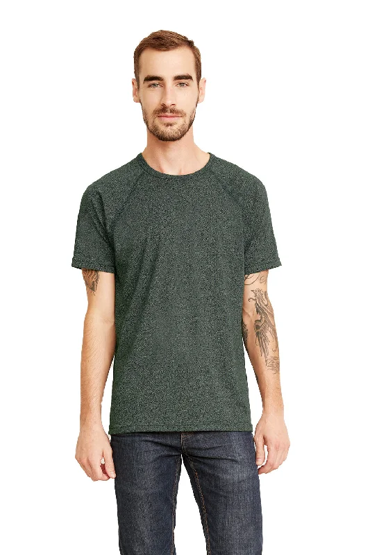 Next Level Mens Mock Twist Short Sleeve Crewneck T-Shirt - Forest Green - Closeout