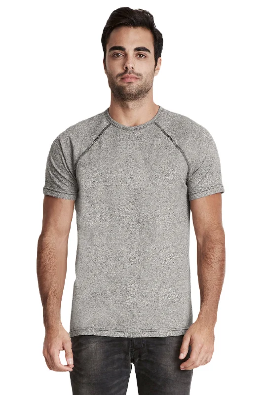 Next Level Mens Mock Twist Short Sleeve Crewneck T-Shirt - Heather Grey - Closeout