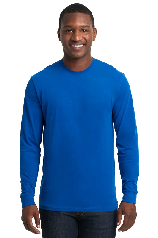 Next Level Mens Sueded Jersey Long Sleeve Crewneck T-Shirt - Royal Blue