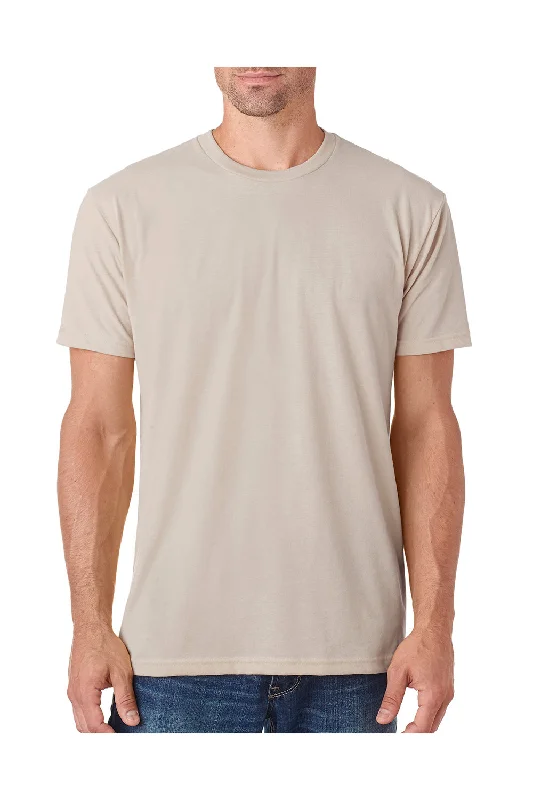 Next Level Mens Sueded Jersey Short Sleeve Crewneck T-Shirt - Sand - Closeout