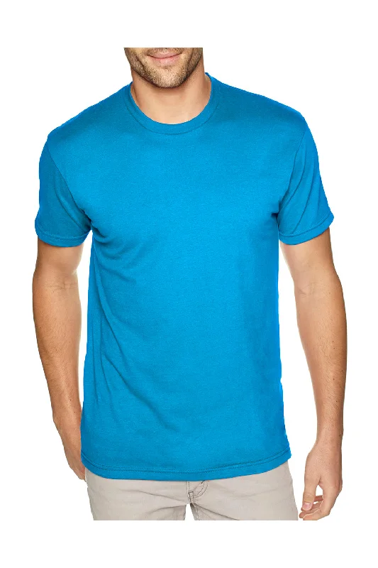 Next Level Mens Sueded Jersey Short Sleeve Crewneck T-Shirt - Turquoise Blue - Closeout