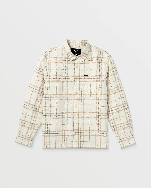 Northport Lined Flannel Long Sleeve Shirt - White Flash