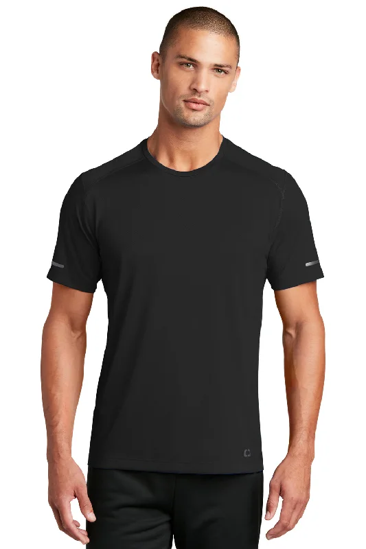 Ogio Mens Endurance Level Moisture Wicking Mesh Short Sleeve Crewneck T-Shirt - Blacktop