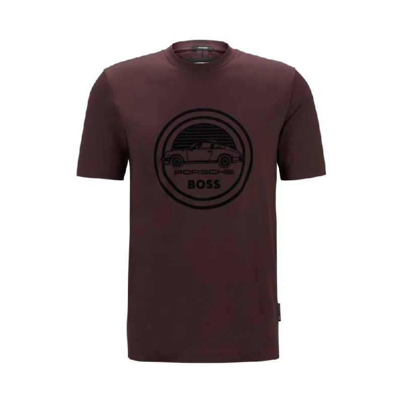 Porsche x BOSS mercerized-cotton T-shirt with special branding