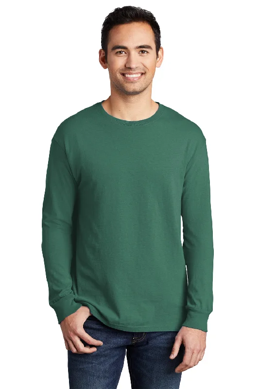 Port & Company Mens Beach Wash Long Sleeve Crewneck T-Shirt - Nordic Green