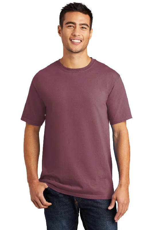 Port & Company Mens Beach Wash Short Sleeve Crewneck T-Shirt - Wineberry