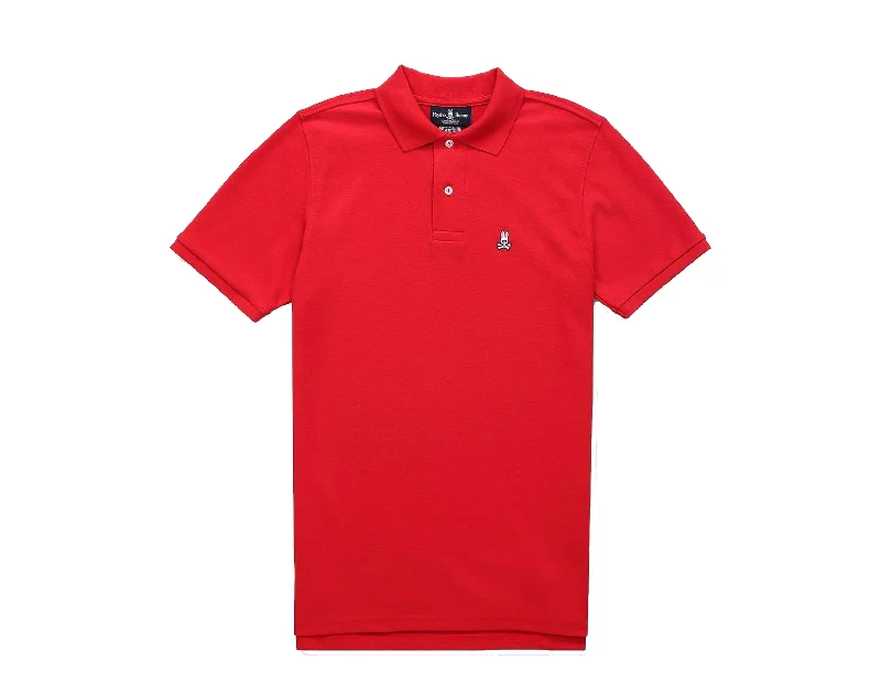 Psycho Bunny Classic Polo Brilliant Red Men's Shirt B6K001CRPC-BRI