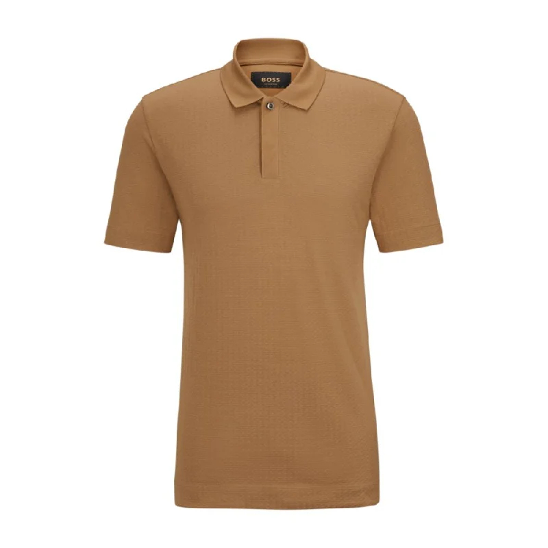 Regular-fit polo shirt in cotton and silk