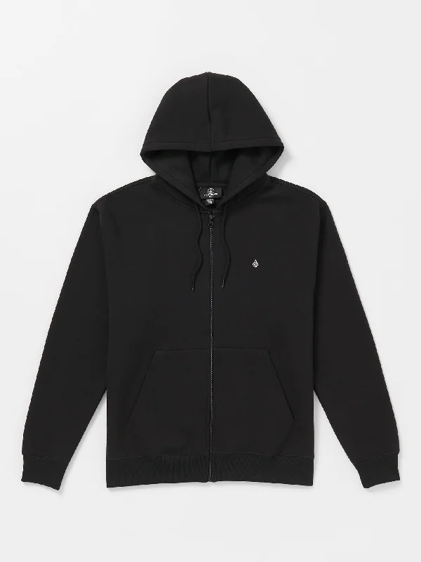 Single Stone Zip Hoodie - Black