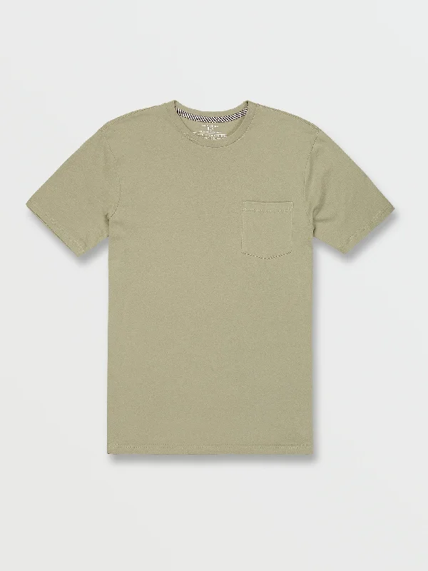 Solid Short Sleeve Pocket Tee - Seagrass Green