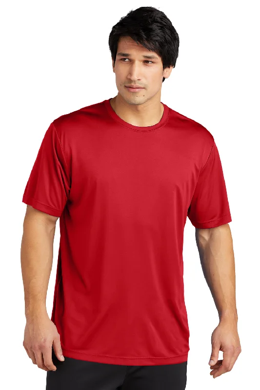 Sport-Tek Mens Re-Compete Moisture Wicking Short Sleeve Crewneck T-Shirt - True Red