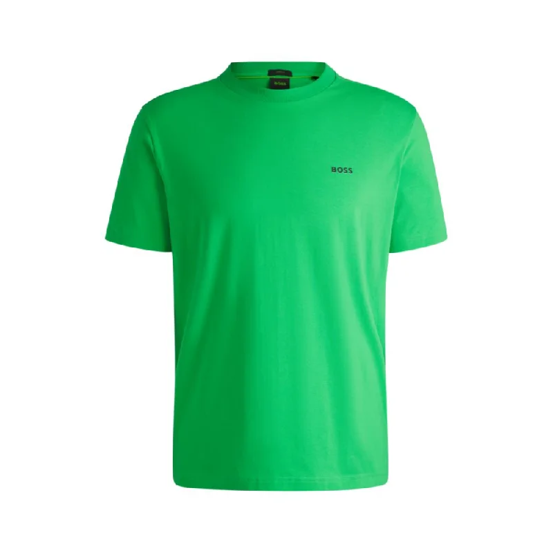 Stretch-cotton regular-fit T-shirt with contrast logo