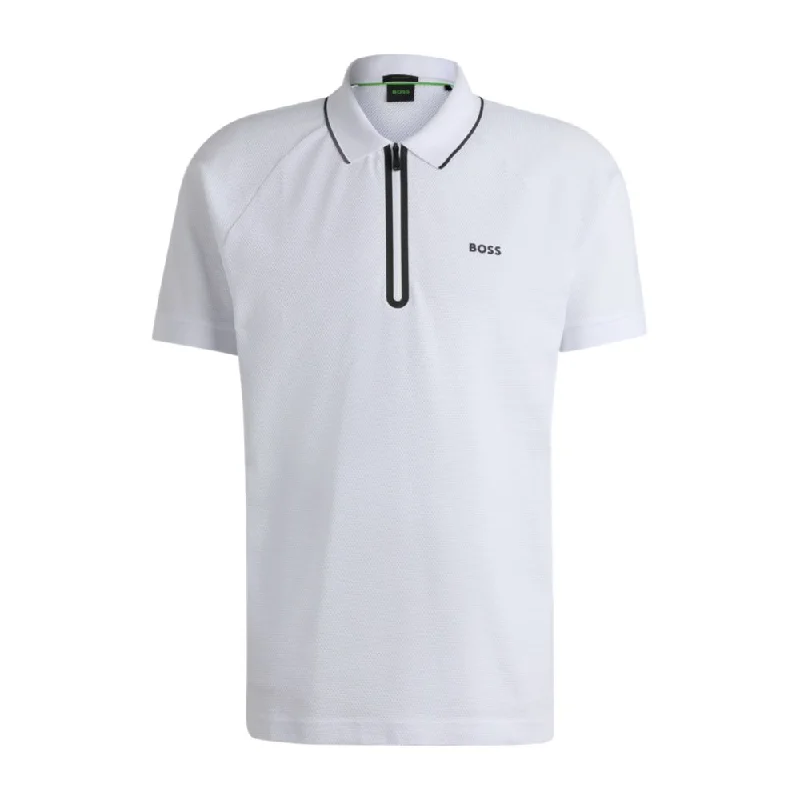 Structured-cotton polo shirt with contrast logo