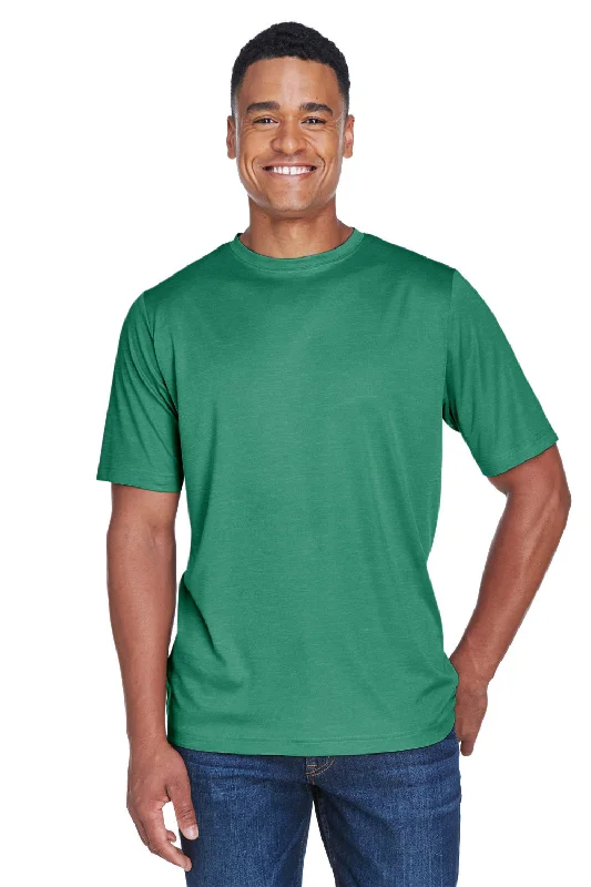 Team 365 Mens Sonic Performance Heather Moisture Wicking Short Sleeve Crewneck T-Shirt - Heather Forest Green