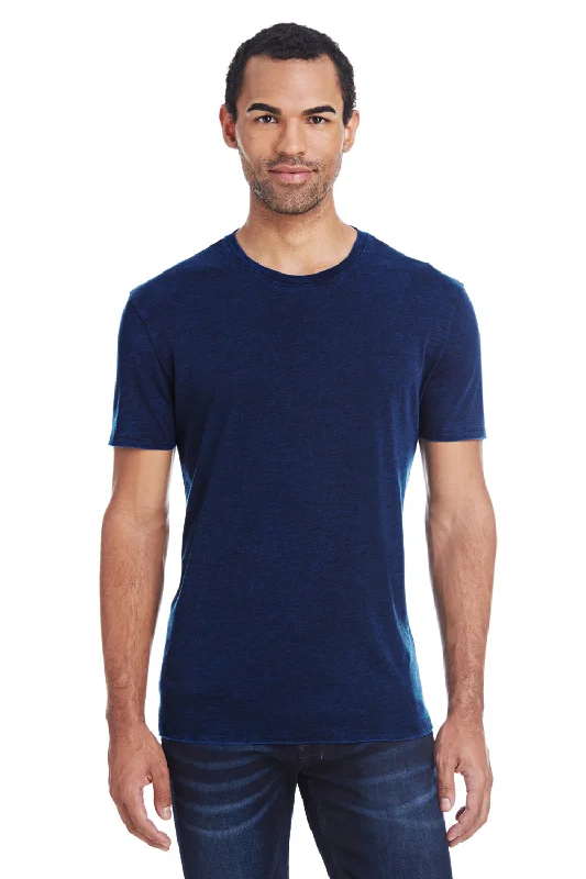 Threadfast Apparel Mens Cross Dye Short Sleeve Crewneck T-Shirt - Electric Blue