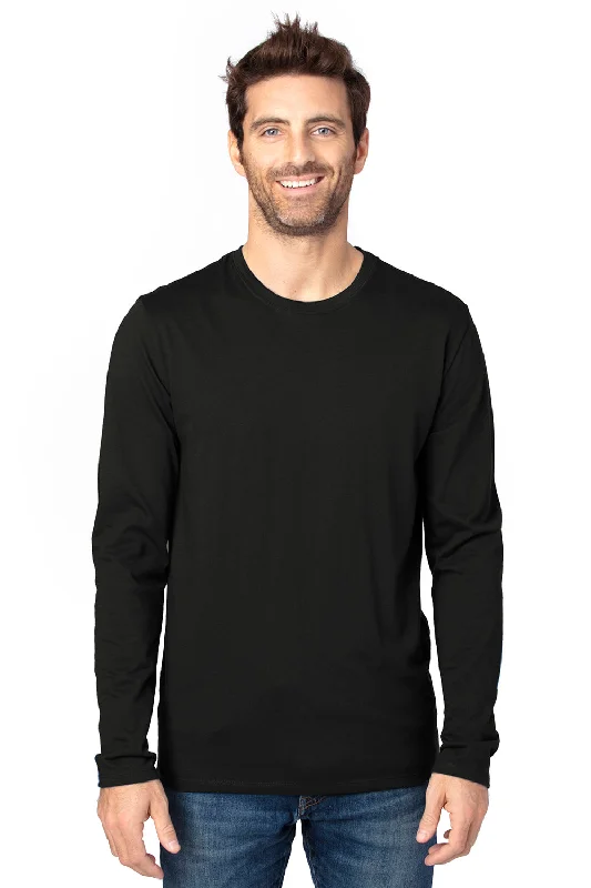 Threadfast Apparel Mens Ultimate Long Sleeve Crewneck T-Shirt - Black