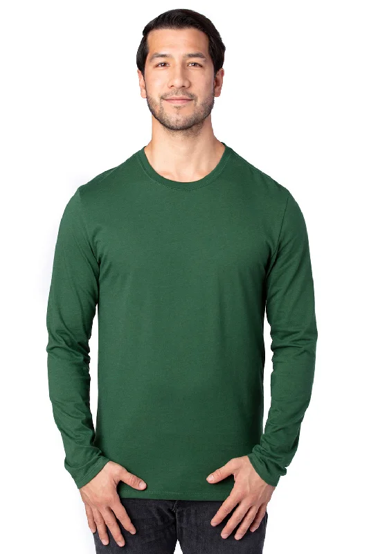 Threadfast Apparel Mens Ultimate Long Sleeve Crewneck T-Shirt - Forest Green