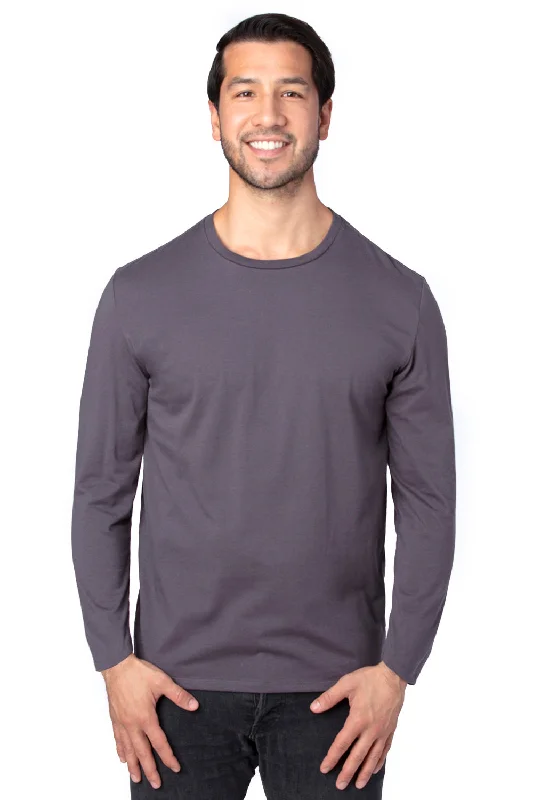 Threadfast Apparel Mens Ultimate Long Sleeve Crewneck T-Shirt - Graphite Grey