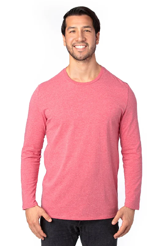 Threadfast Apparel Mens Ultimate Long Sleeve Crewneck T-Shirt - Heather Red