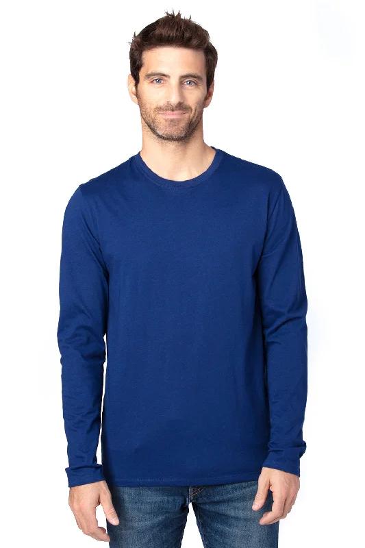 Threadfast Apparel Mens Ultimate Long Sleeve Crewneck T-Shirt - Navy Blue