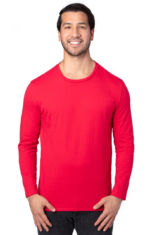 Threadfast Apparel Mens Ultimate Long Sleeve Crewneck T-Shirt - Red