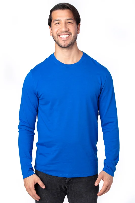 Threadfast Apparel Mens Ultimate Long Sleeve Crewneck T-Shirt - Royal Blue