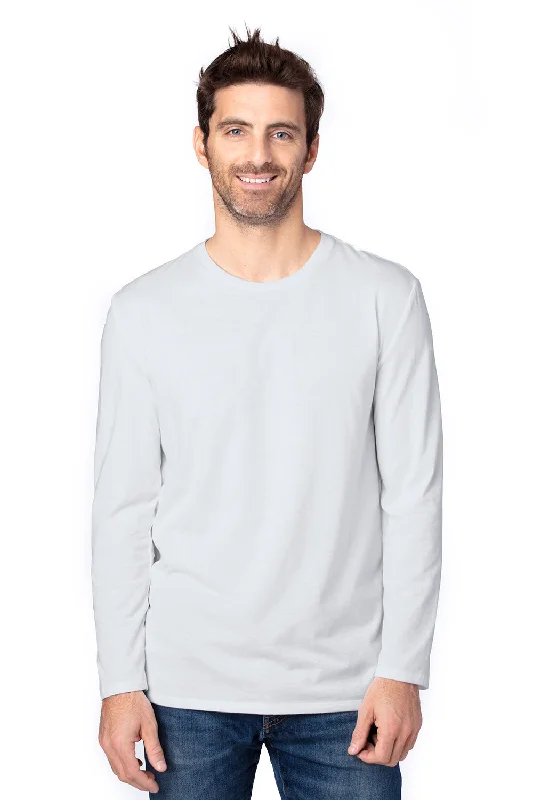 Threadfast Apparel Mens Ultimate Long Sleeve Crewneck T-Shirt - Silver Grey