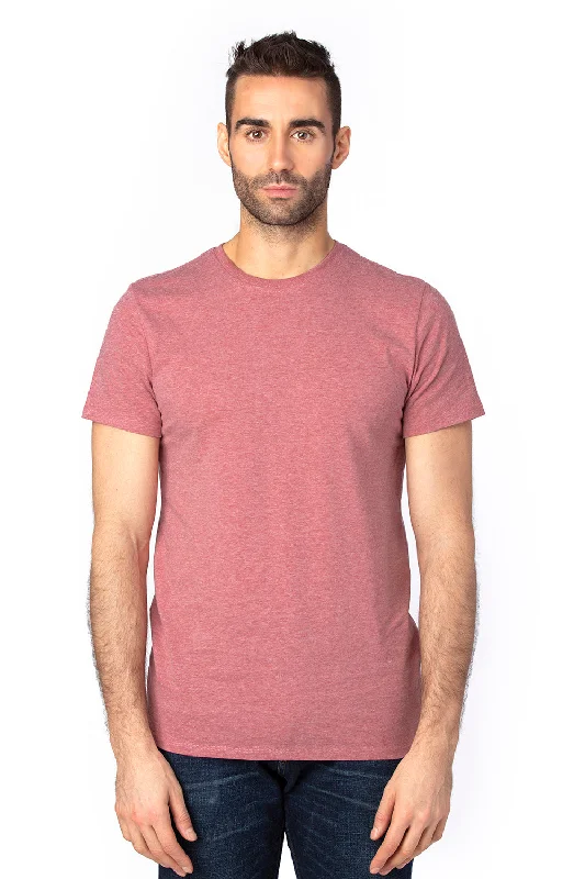 Threadfast Apparel Mens Ultimate Short Sleeve Crewneck T-Shirt - Heather Maroon