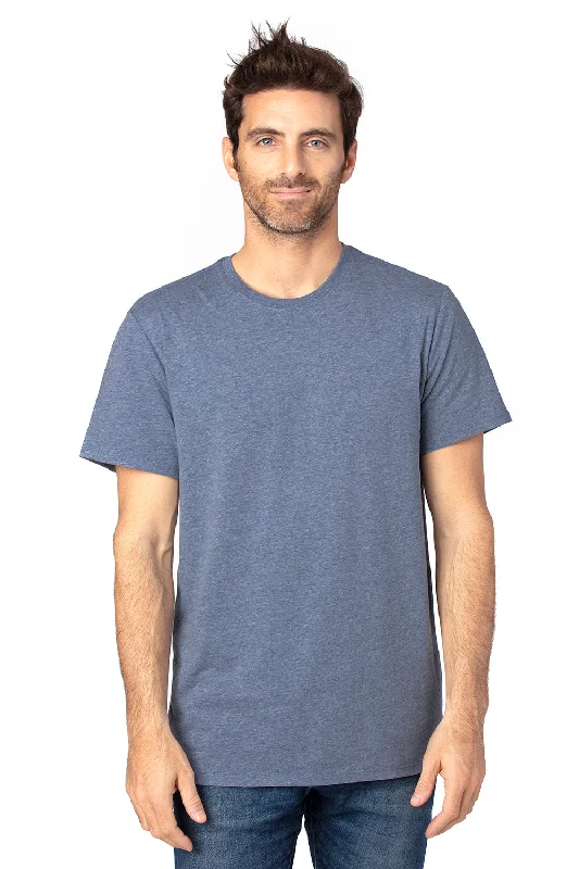 Threadfast Apparel Mens Ultimate Short Sleeve Crewneck T-Shirt - Heather Navy Blue