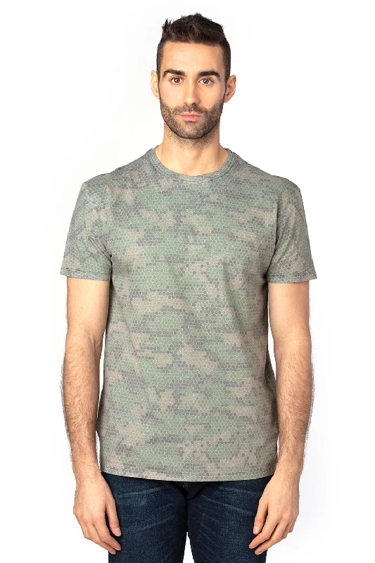 Threadfast Apparel Mens Ultimate Short Sleeve Crewneck T-Shirt - Hex Green Camo