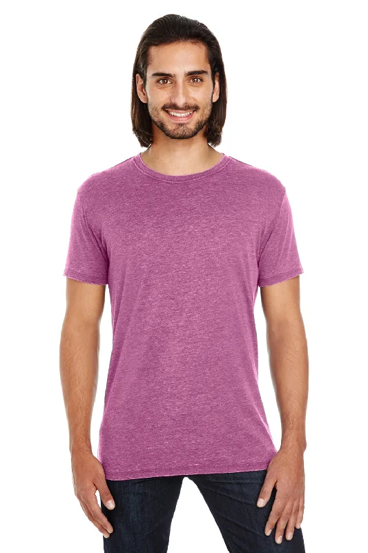 Threadfast Apparel Mens Vintage Dye Short Sleeve Crewneck T-Shirt - Vintage Wine - Closeout