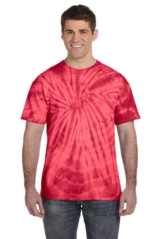 Tie-Dye Mens Short Sleeve Crewneck T-Shirt - Red