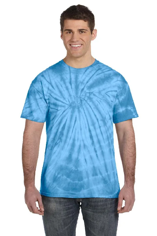 Tie-Dye Mens Short Sleeve Crewneck T-Shirt - Turquoise Blue