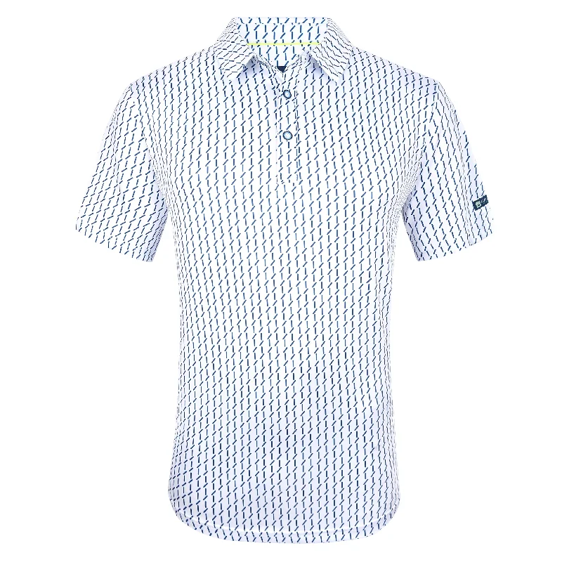 Tom Baine Men's Performance Geometric Print Four-Way Stretch Golf Polo