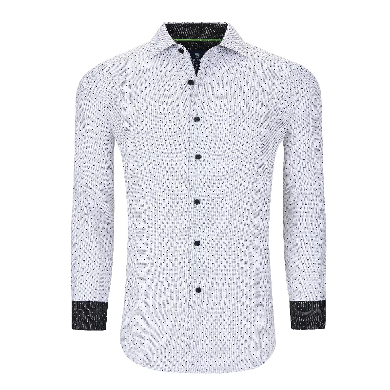 Tom Baine Slim Fit Performance Long Sleeve Geometric Button Down