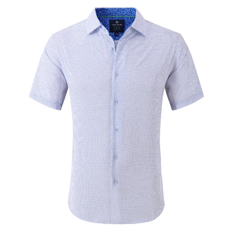 Tom Baine Slim Fit Performance Short Sleeve Geometric Button Down