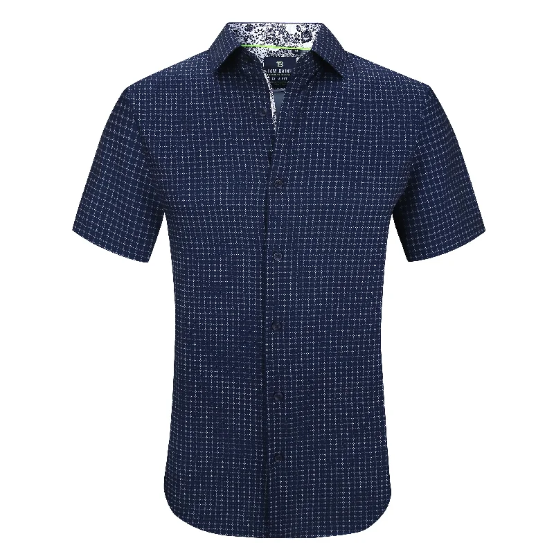 Tom Baine Slim Fit Short Sleeve Performance Stretch Button Down