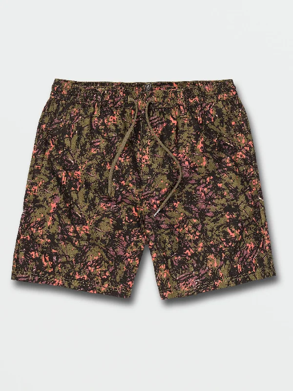 Topside Trail Elastic Waist Shorts - Military