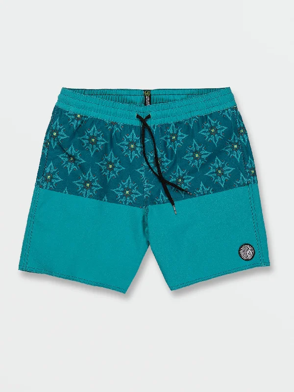 Unbalanced Stoney Elastic Waist Trunks - Electric Blue