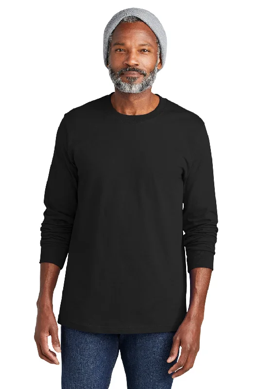 Volunteer Knitwear Mens USA Made Chore Long Sleeve Crewneck T-Shirt - Deep Black