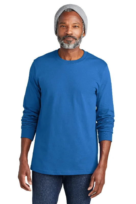 Volunteer Knitwear Mens USA Made Chore Long Sleeve Crewneck T-Shirt - True Royal Blue