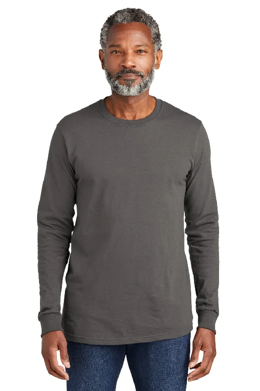 Volunteer Knitwear Mens USA Made All American Long Sleeve Crewneck T-Shirt - Steel Grey