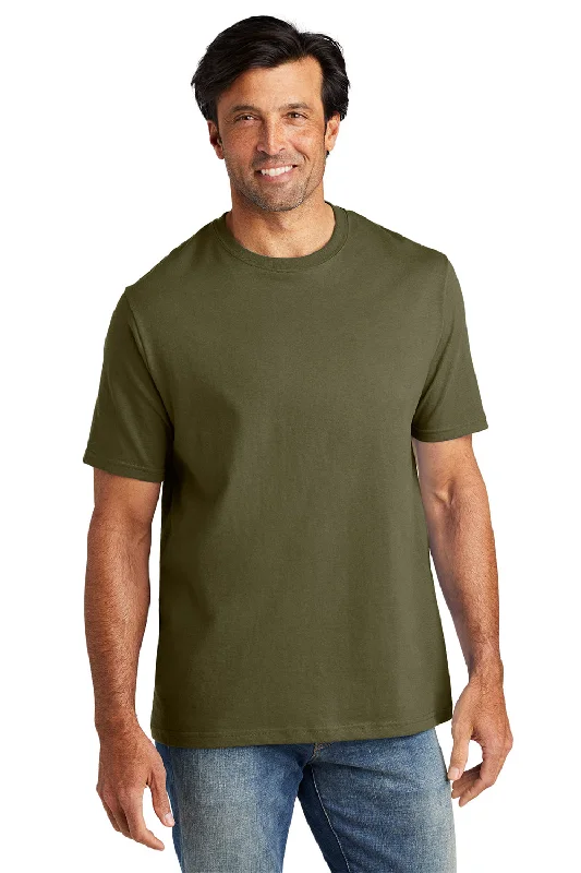 Volunteer Knitwear Mens USA Made All American Short Sleeve Crewneck T-Shirt - Olive Drab Green