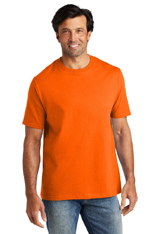 Volunteer Knitwear Mens USA Made All American Short Sleeve Crewneck T-Shirt - Safety Orange