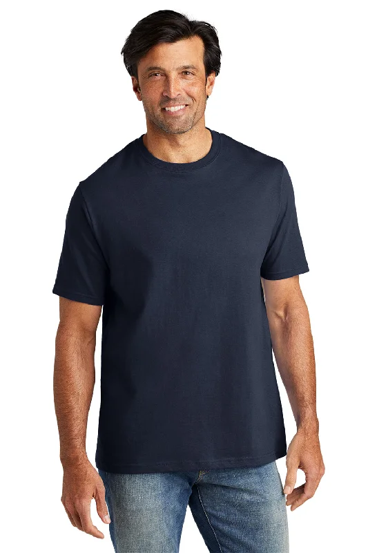 Volunteer Knitwear Mens USA Made All American Short Sleeve Crewneck T-Shirt - Strong Navy Blue